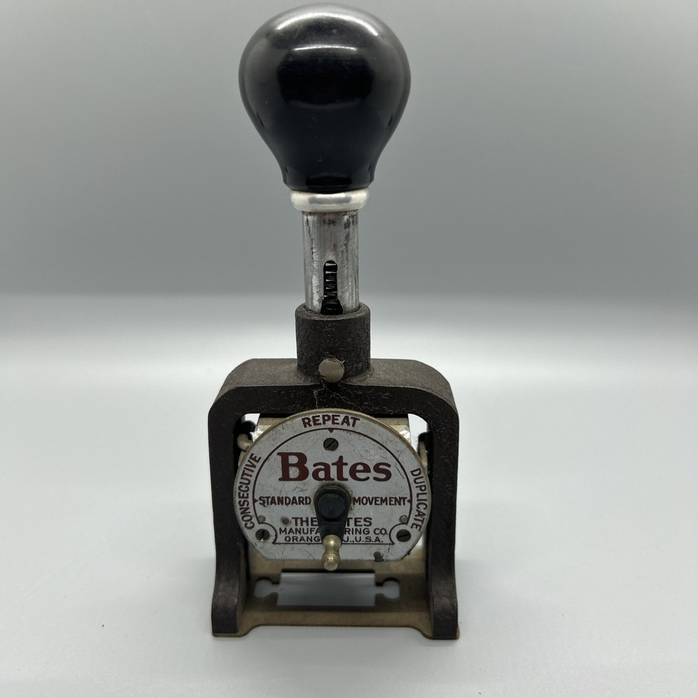Bates Multiple Movement Six Wheel Numbering Machine Type-E Re-Inkable
