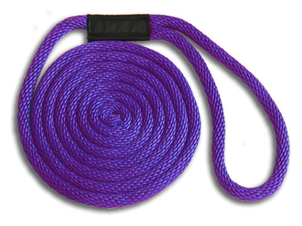 5/8" x 10' Solid Braid Nylon Dock Lines - Purple - Made in USA