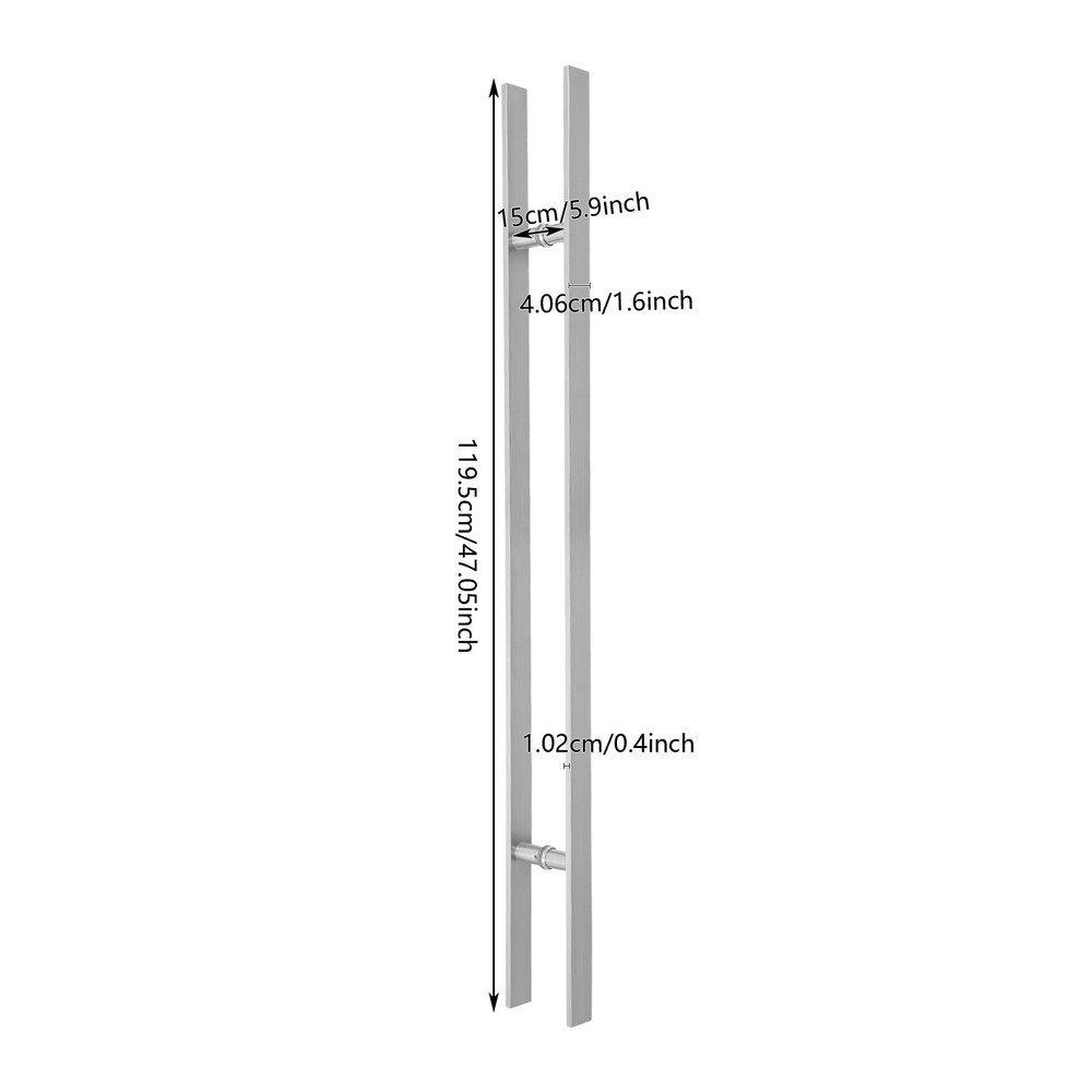 Double Sided Stainless Steel Door Handle Commercial H Shape Door Pull Handle