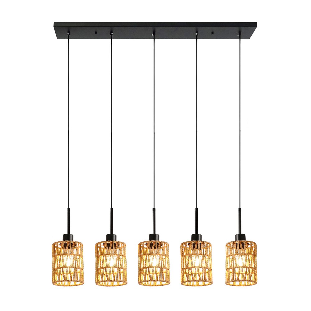 5-Light Pendant Light Height Adjustable Hanging Ceiling Light Fixture Indoor