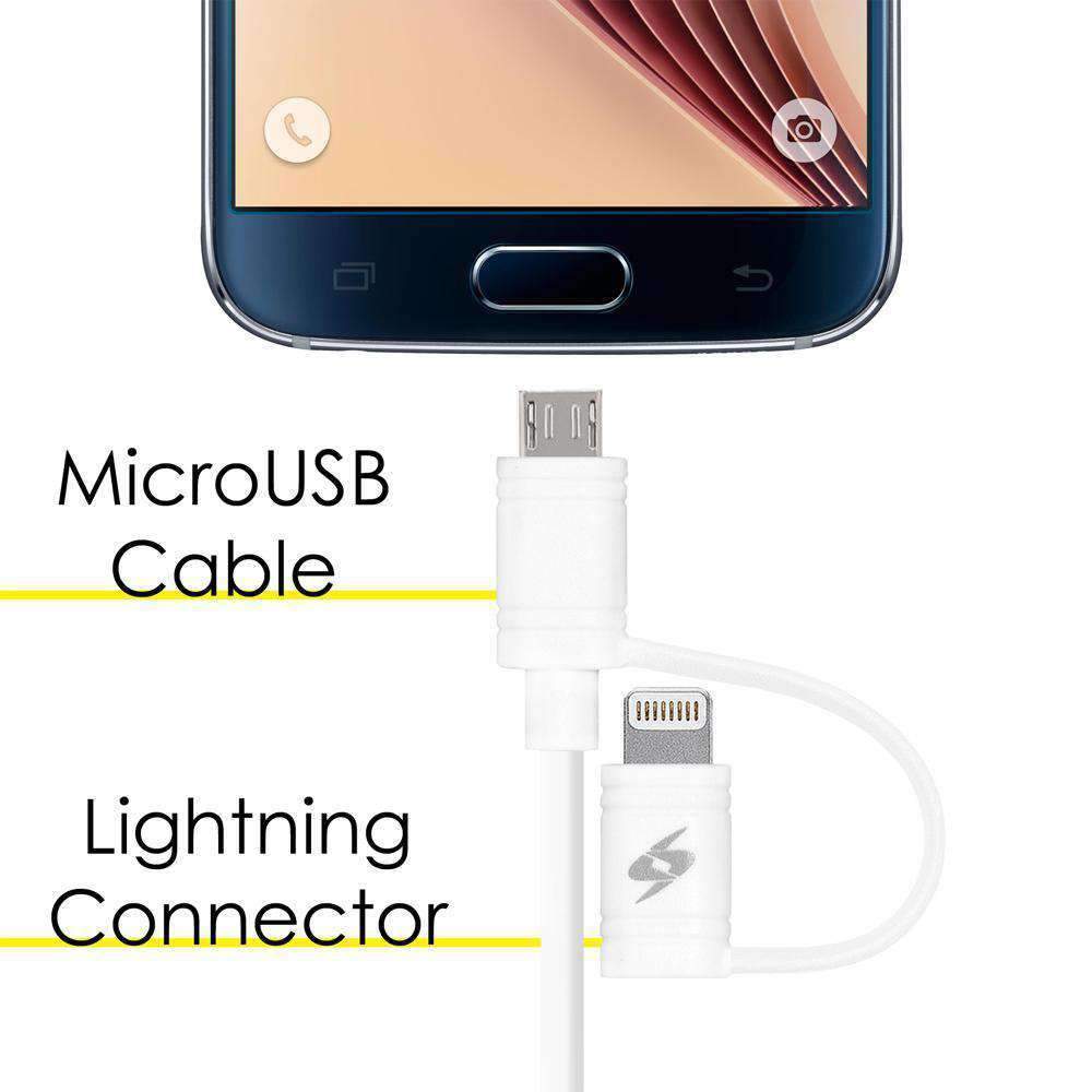 AMZER APPLE MFi CERTIFIED 2-1 SYNC&CHARGE LIGHTNING CABLE WITH MICRO USB 3.2 FT.