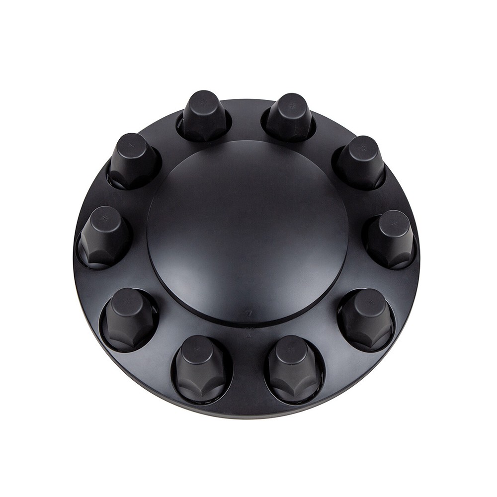 Matte Black Dome Front Axle Cover w/ 33mm Thread-on Nut Covers-Removable Hub Cap