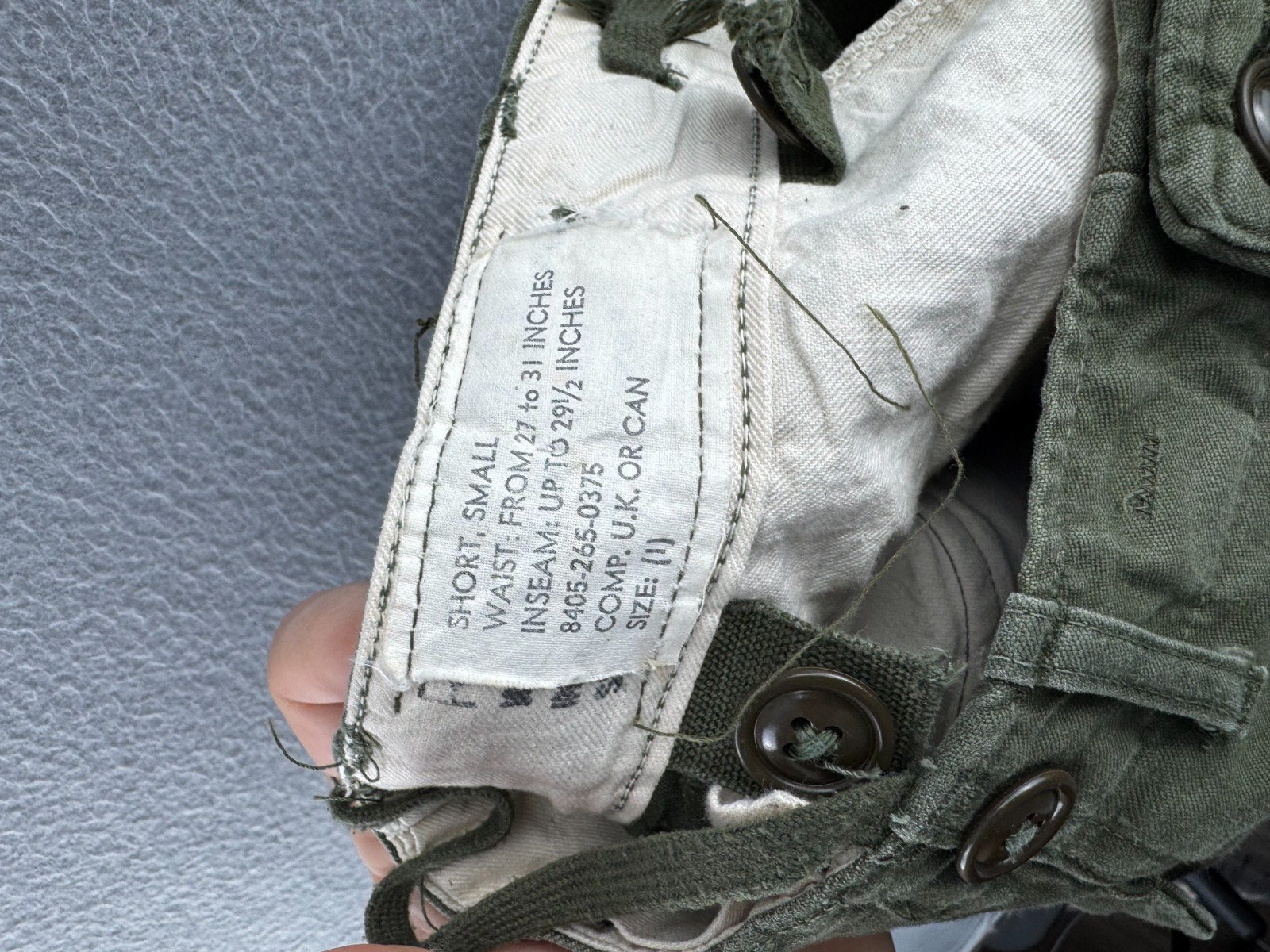 Vintage 50s Military Pants Mens 29x26 Korean War Cargo M-51 Field