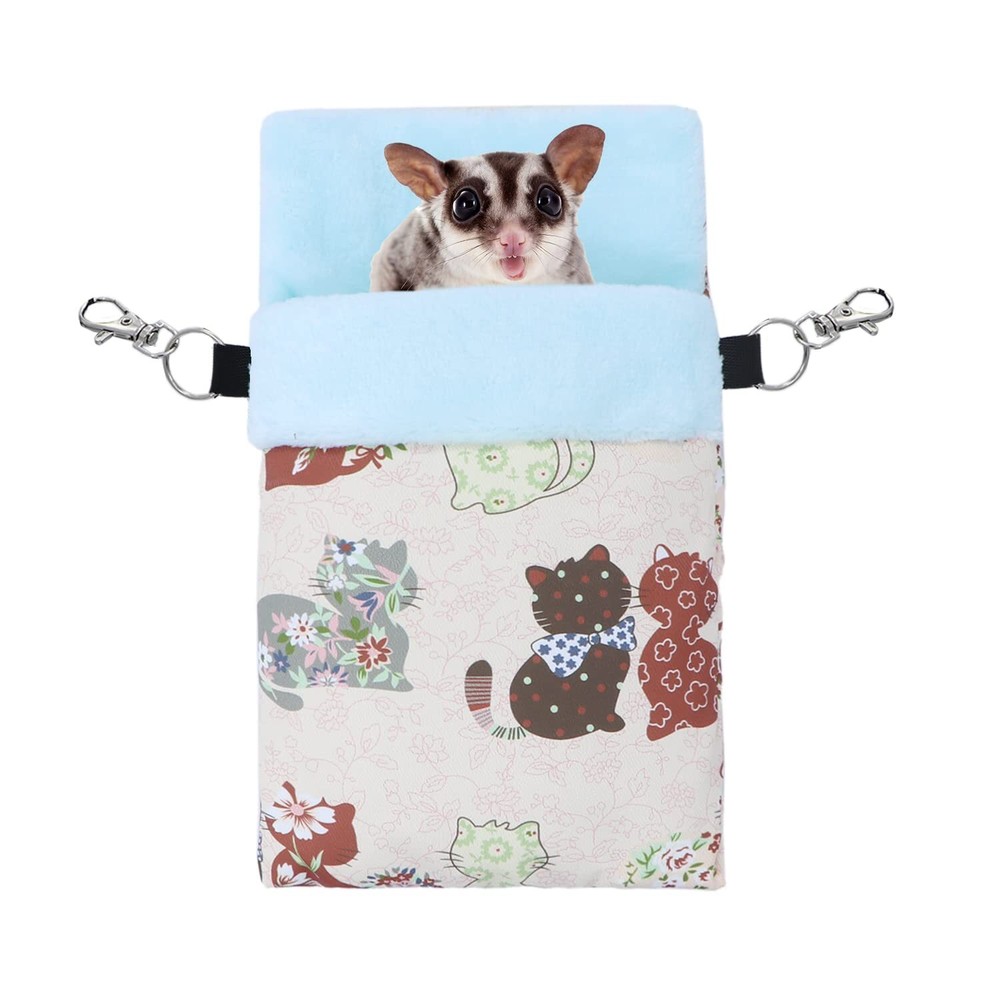 Small Pet Sleeping Pouch Warm Bed Hideout Size M Pink Cat
