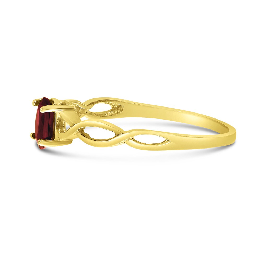 14k Yellow Gold Oval Garnet Ring