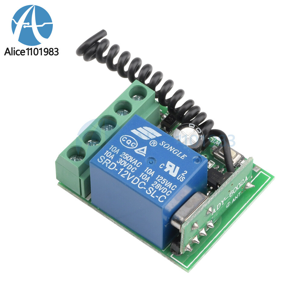 Wireless Relay 1CH 12V RF 433Mhz Remote Control Switch Receiver Module