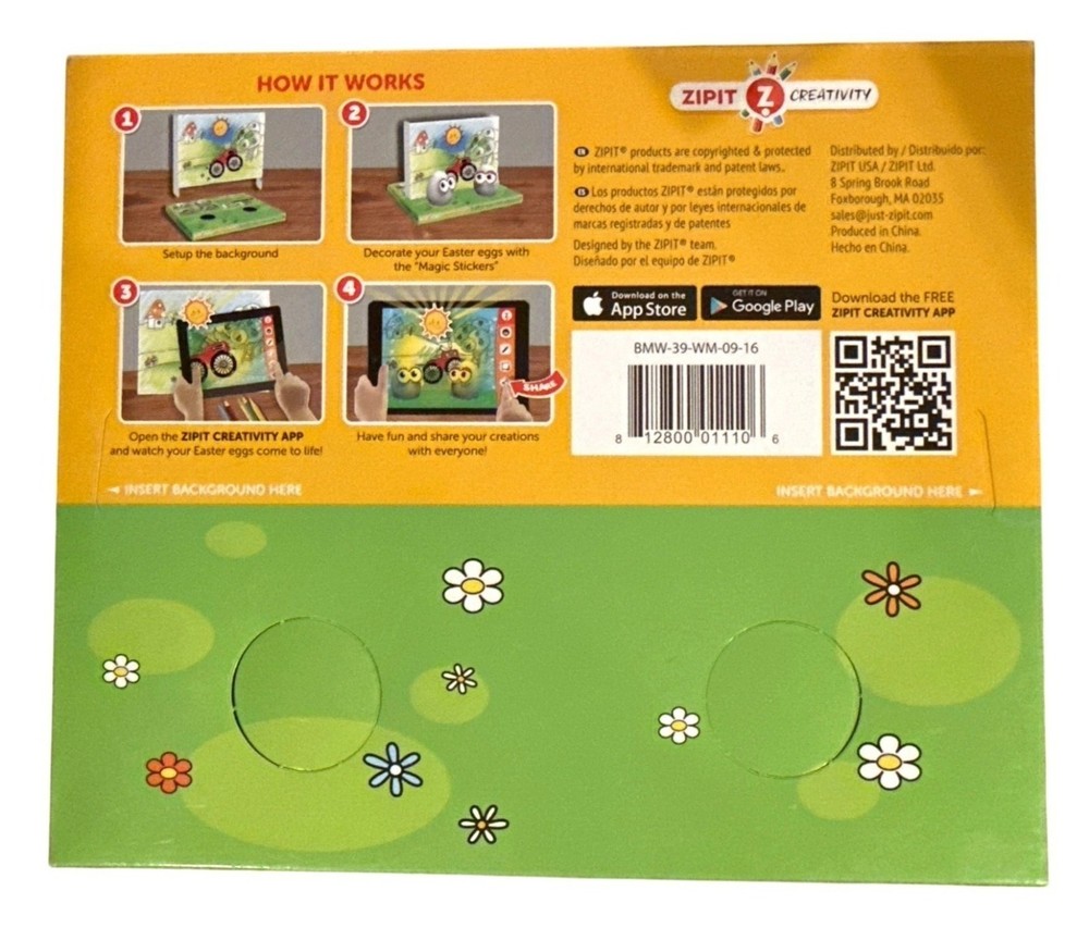 Zipit Creativity INTERACTIVE Easter Egg Decorating Kit Free App & Magic Stickers