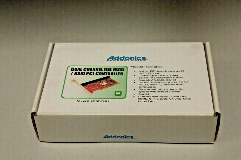 Addonics AD2IDEPRJ Dual Channel IDE JBOD / RAID PCI Controller