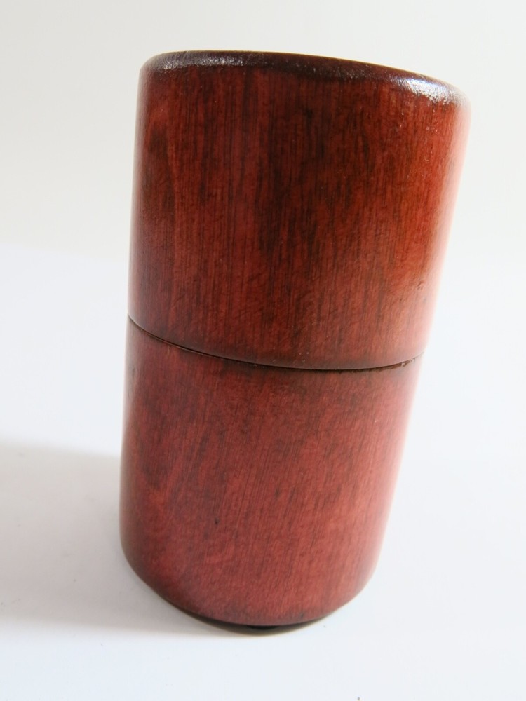 Antique Turned Box Shaped Treenware Drill Bit/Punch Storage Container—Refinished