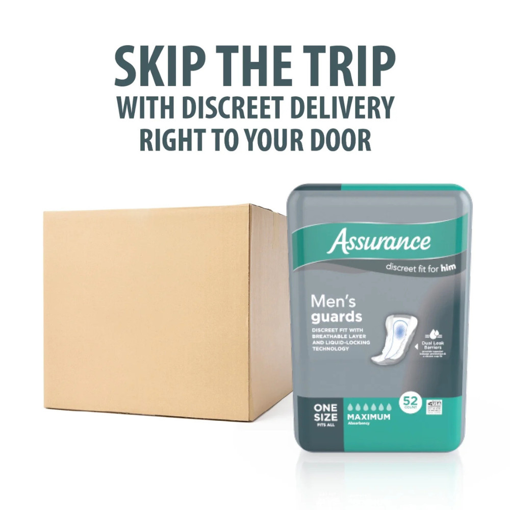 Assurance Men’s Guards, Maximum Absorbency, 52 Count, Easy use and convenience