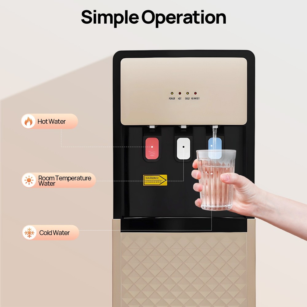 Bottom Loading Water Cooler Dispenser With Adjustable 3 Temperature Setting