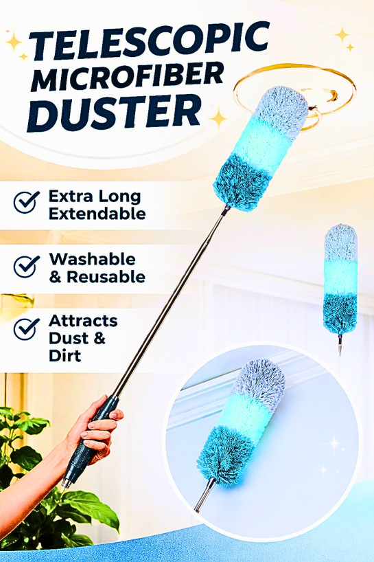 Microfiber Ceiling Fan Duster-Cobweb Cleaner Brush Kit Telescopic Extension Pole