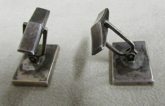 Unique Sterling Silver Rectangular Cuff Links +