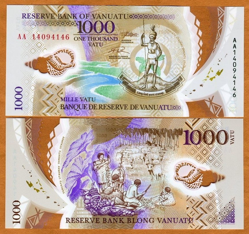Vanuatu, 1000 vatu, 2014, P-13, AA-Prefix, POLYMER, UNC