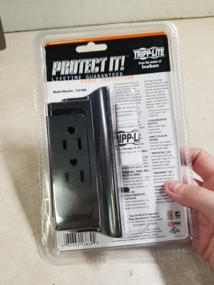 Tripp Lite Protect It! Direct Wall Mount/Plug-In Surge Suppressor, 4 Outlets