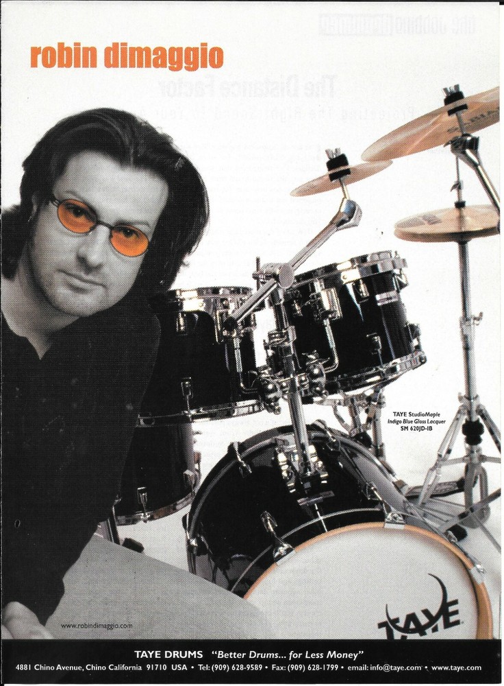 TAYE DRUMS - ROBIN DIMAGGIO - 2002 Print Advertisement