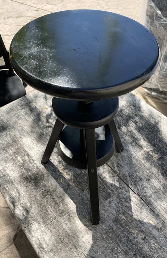 Vintage Black Swivel Printers Chair Stool Bench Adjustable