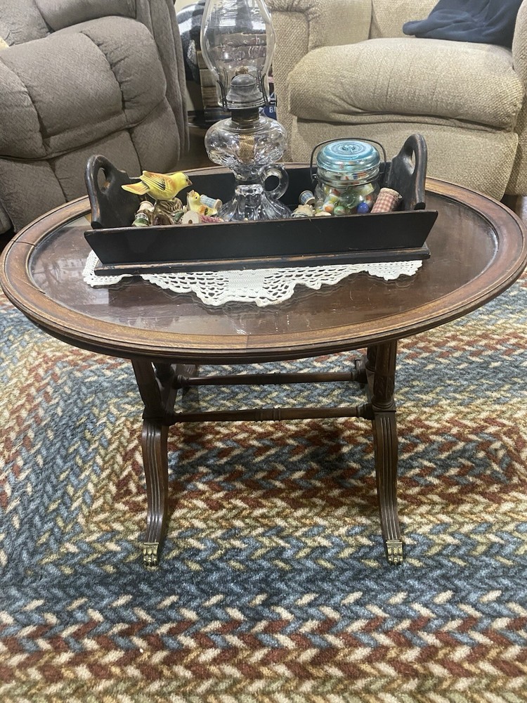 Grand Rapids Oval Coffee Table/Brass Claws