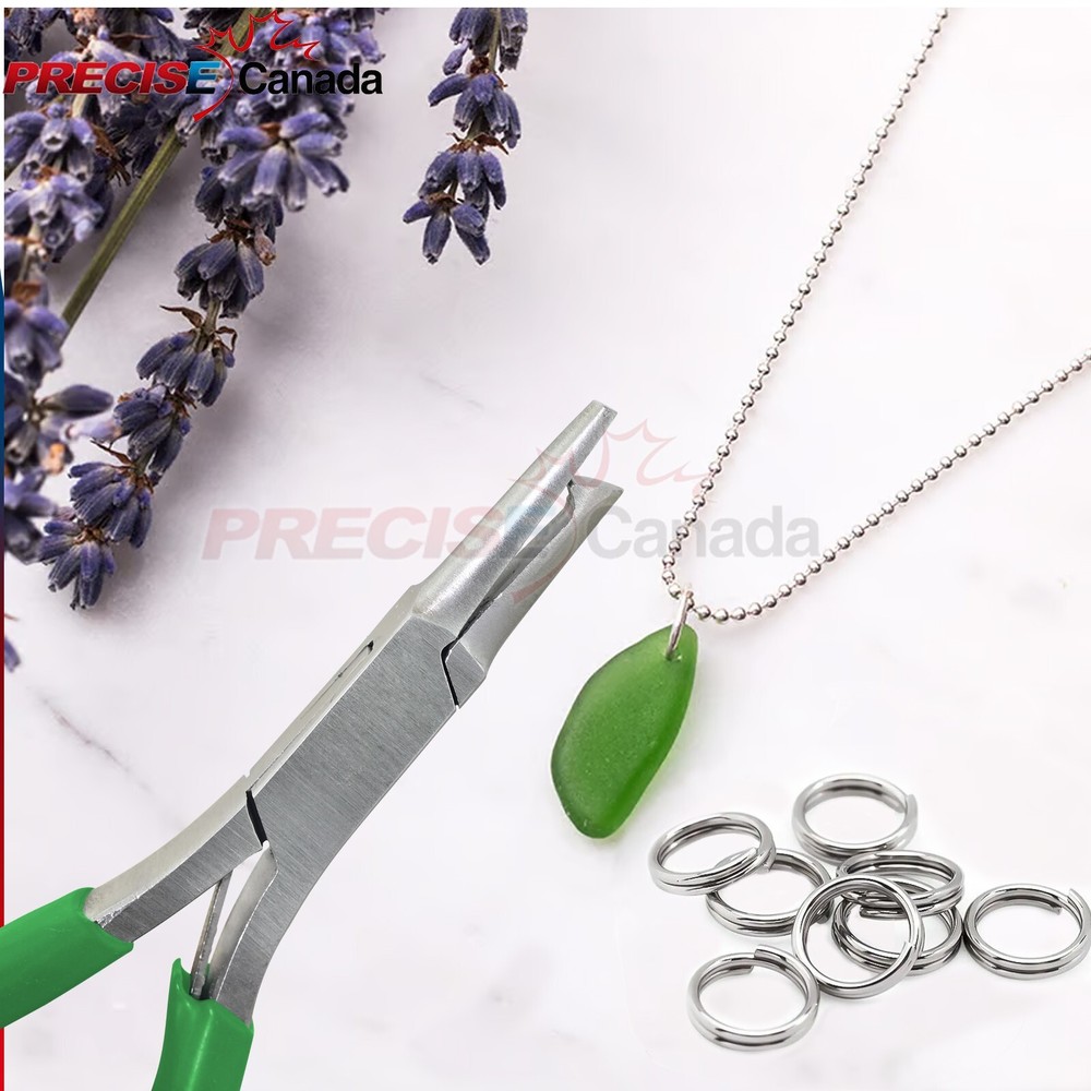 2 Pcs Mini Split Ring Pliers 5" Sharp Point Wire Wrapping Beading Red & Green