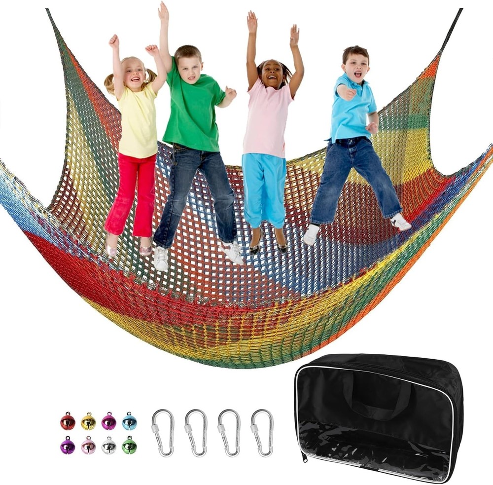 Climbing Net 6.5' x 9.8', Double Layer, Multicolor