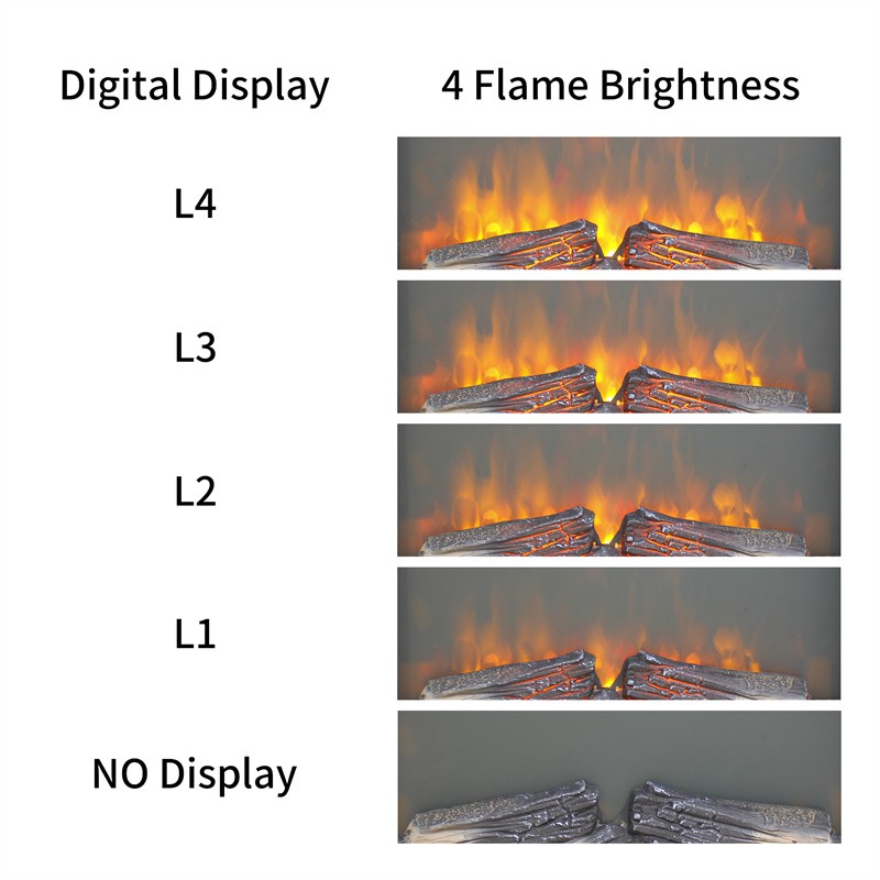 26 inch Electric Fireplace Insert,Ultra Thin Heater w/Log Set & Realistic Flame