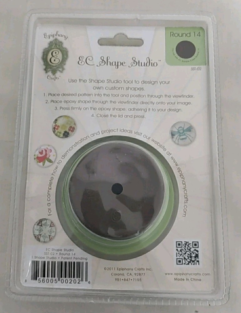 4 Epiphany EC Shape Studio Button Tool Punch Lot Square, Round 14 & 25, Heart +