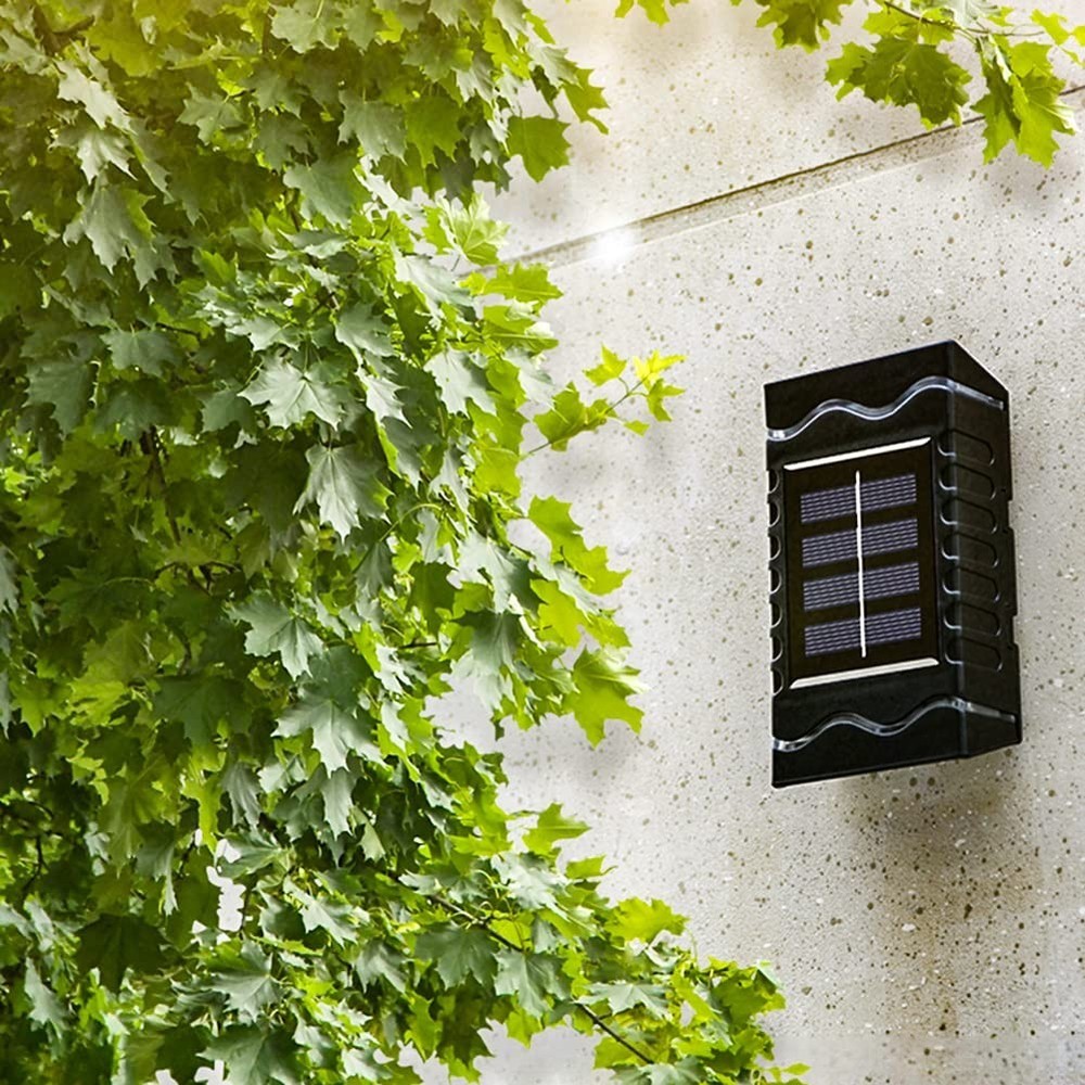 1-4 Pcs Outdoor Solar Wall Lights, Square Wireless Sensor, IP65 Waterproof
