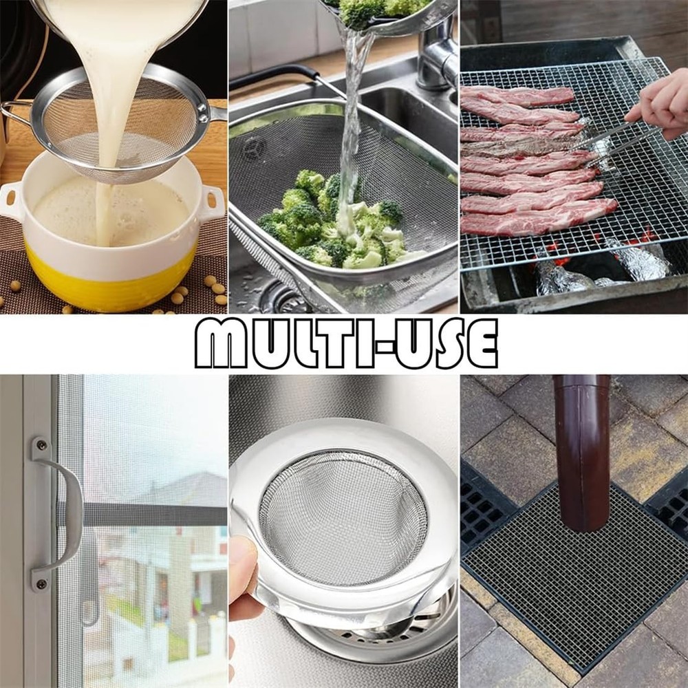 Stainless Steel Mesh Sheets - 4 Pack, 12x8 Inch, Rust-Resistant for DIY Projects