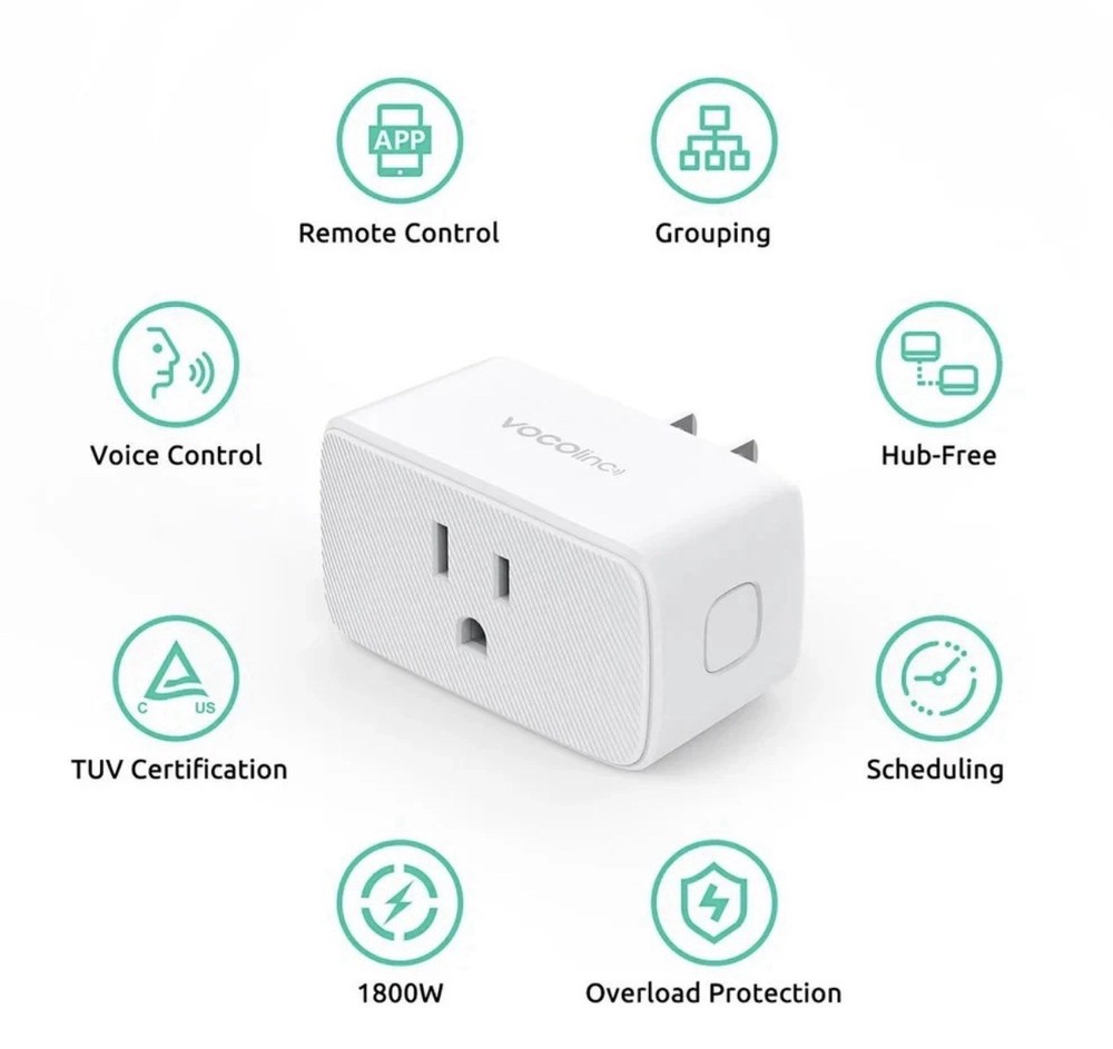 VOCOlinc SmartBar Wi-Fi Plug – VP5X - 3 Pack - Open Box