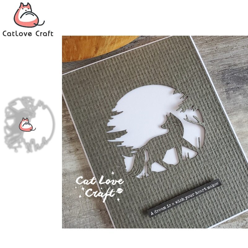Wolf Circle Frame Metal Cutting Dies Scrapbooking Card Making Craft Embossing