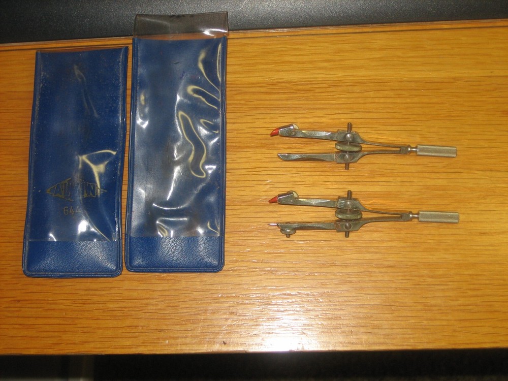 ALVIN CO. GERMANY DRAFTING TOOLS COMPASS DIVIDER SET OF 2