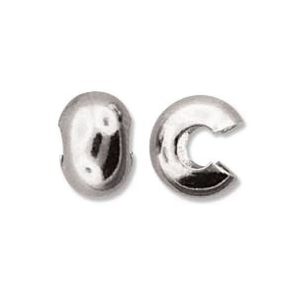 144 Silver Plated Brass 7mm Smooth Crimp Covers to Hide Crimps & Knots