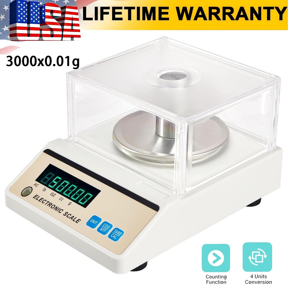 Lab Scale 3000x0.01g Analytical Balance High Precision 0.01g Accuracy Electronic