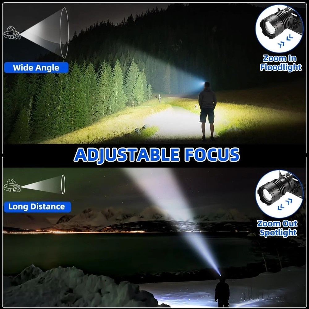 9900000LM Super Bright LED Headlamp Rechargeable Headlight Flashlight Head Torch