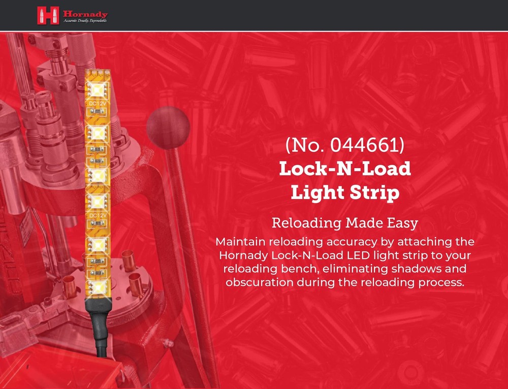 Hornady Lock N Load LED Light Strip - Ideal for Your Reloading Bench - Color