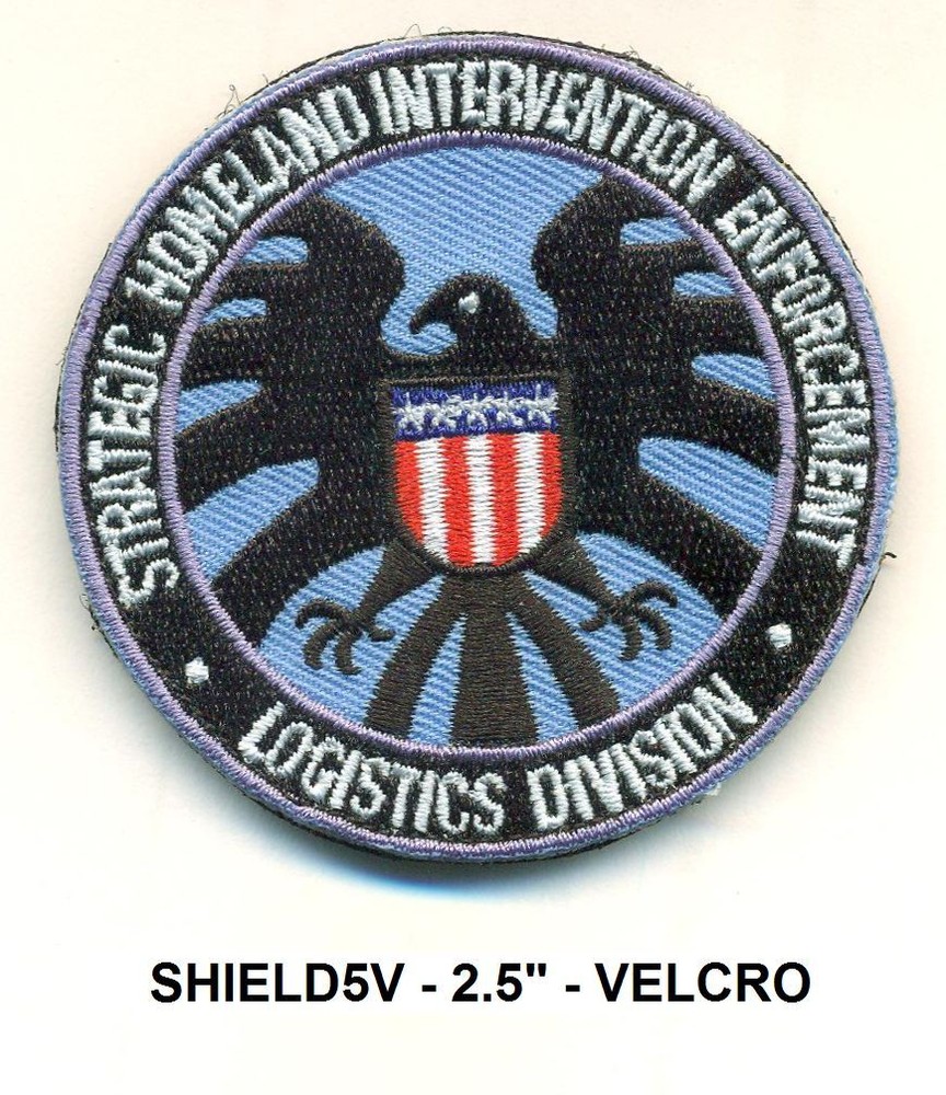 SHIELD LOGO PATCH -2.5 INCH - HOOK VEL-KRO- SHIELD5V