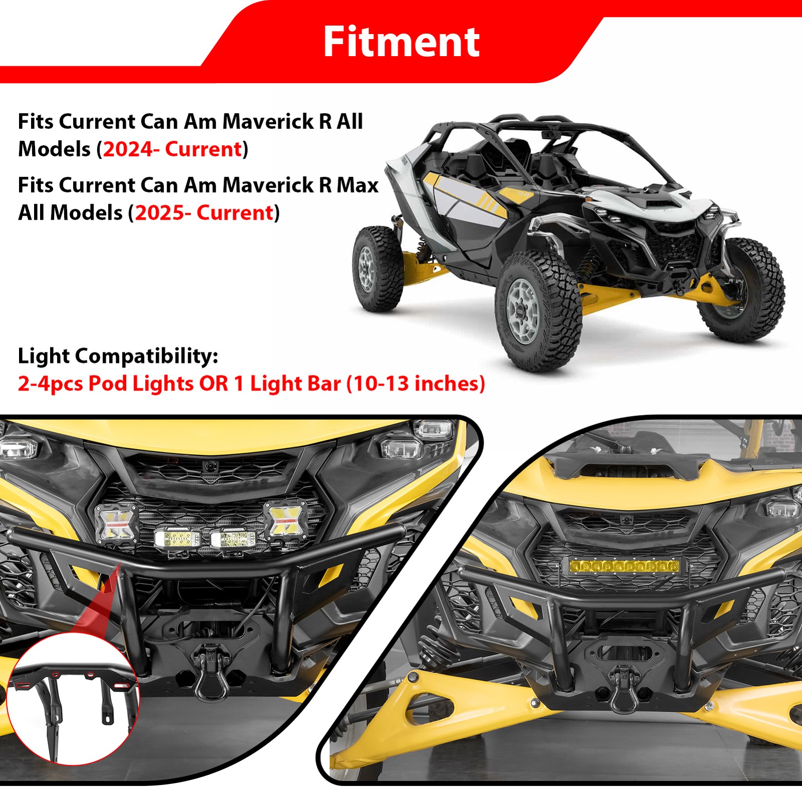 Heavy Duty Steel Front Bumper For Can Am Maverick R #715007311/715007691