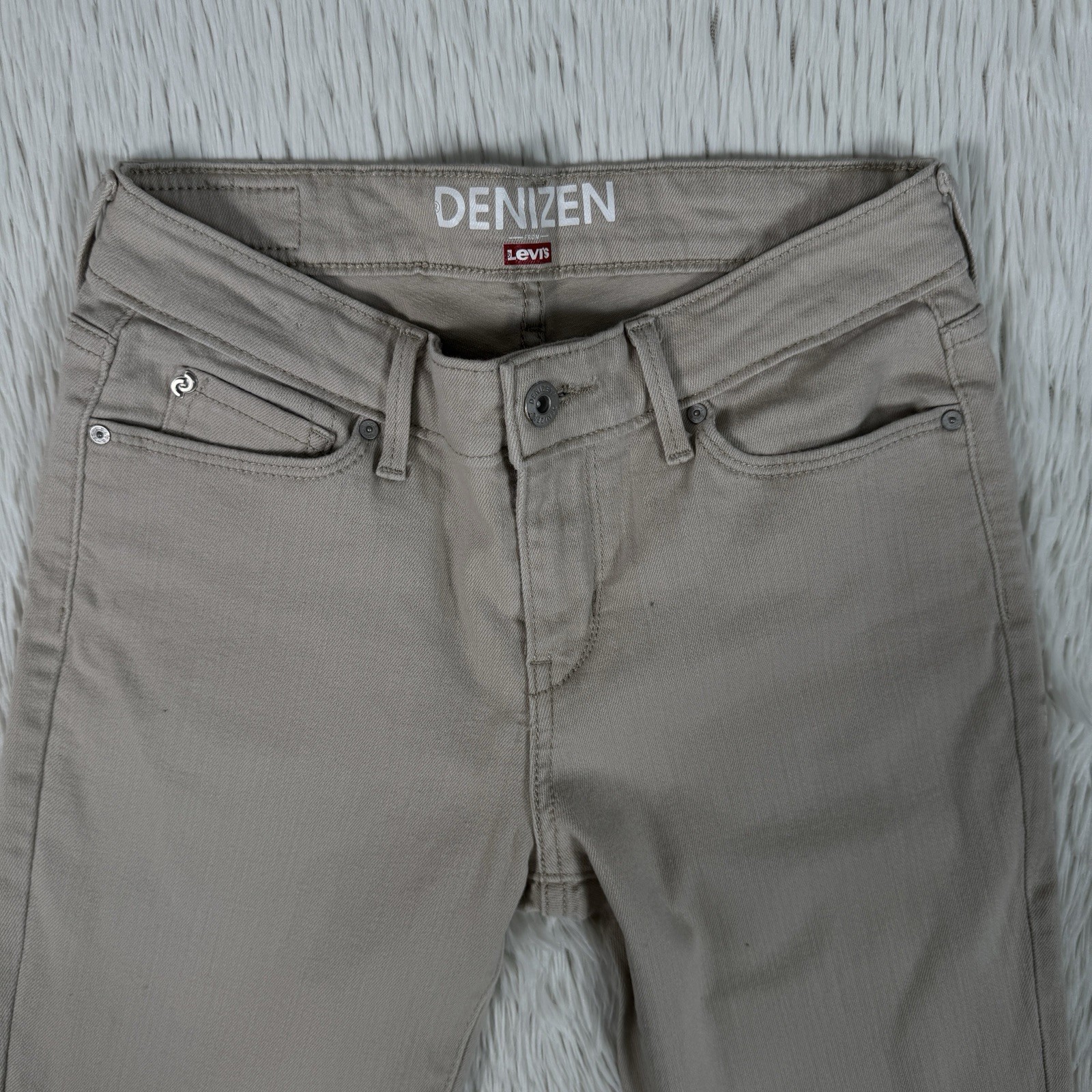 Denizen From Levi's Tan Mid-Rise Cuffed Capri Denim Jeans Women's Size 2