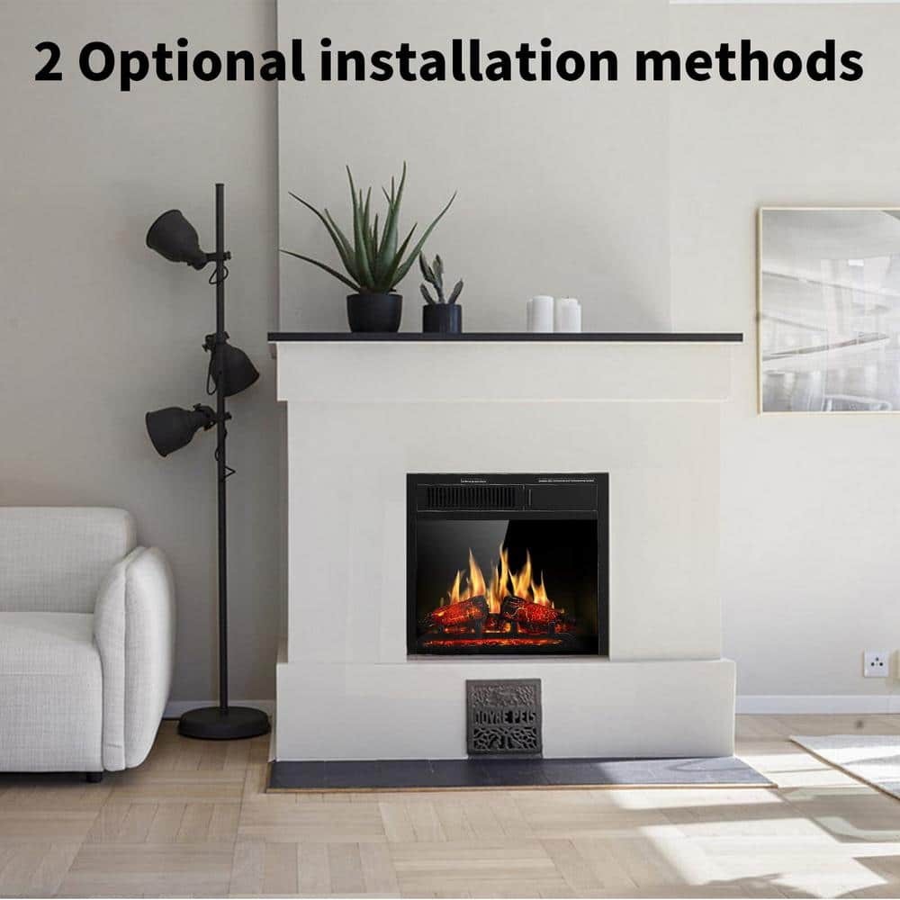 20 in Electric Fireplace Insert Ventless LED Flame Remote Control