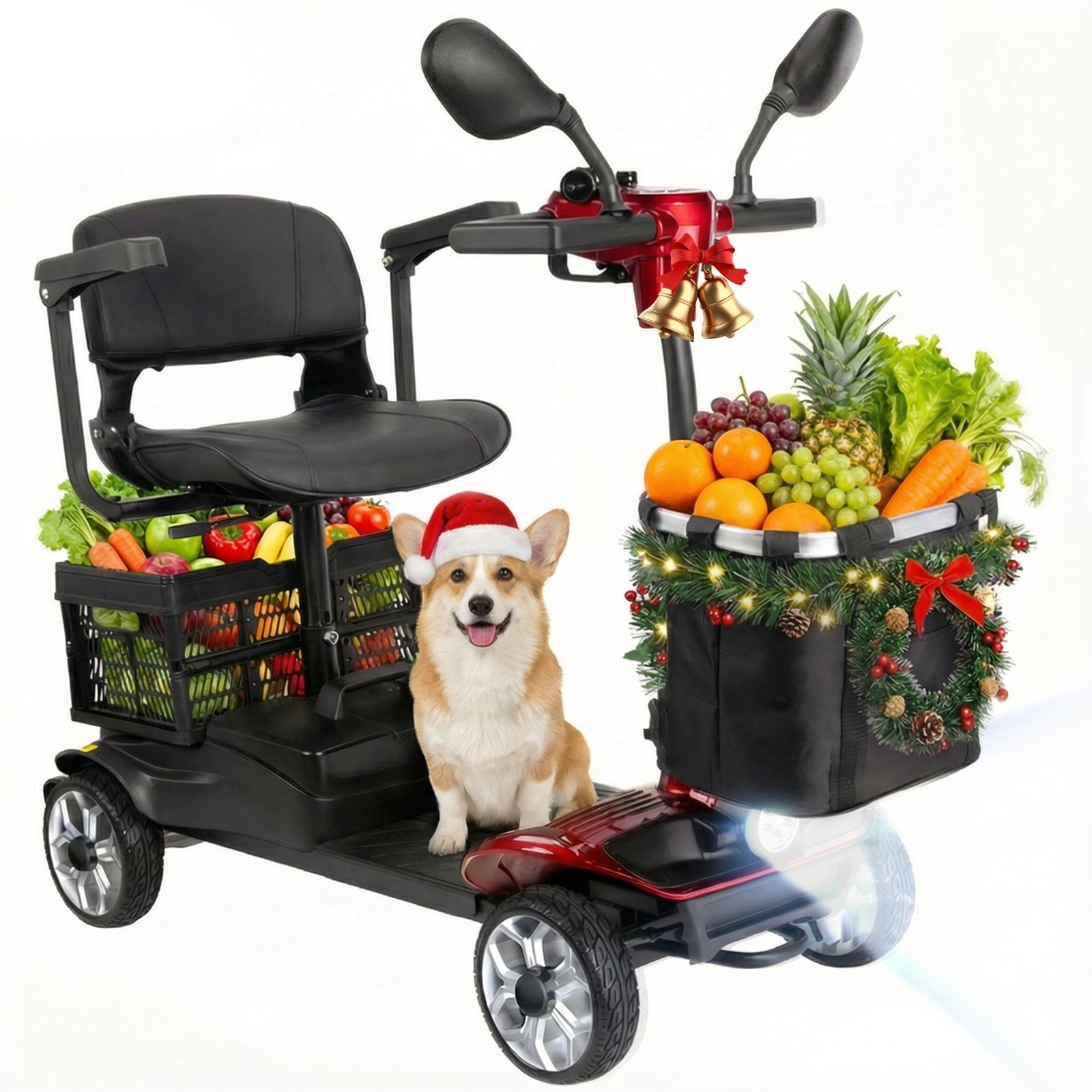 4 Wheel Mobility Scooters for Adults & Seniors, 15 Mi Range & 330 lb Capacity