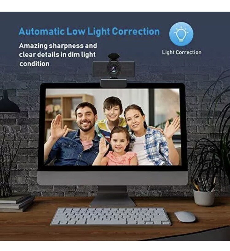 [Upgraded] Webcam with Microphone, 1080P HD Webcam, USB Plug