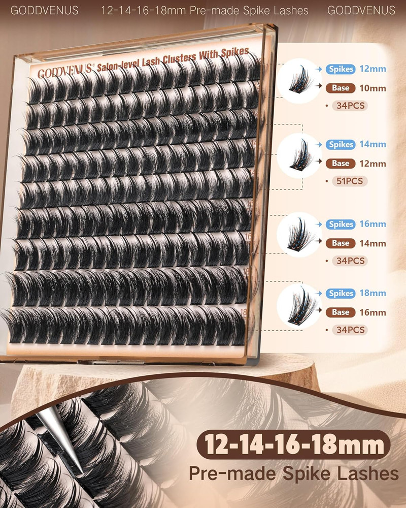 Manga Lash Clusters with Pre-Made Spikes Wispy Cluster Eyelash Extensions Fluffy