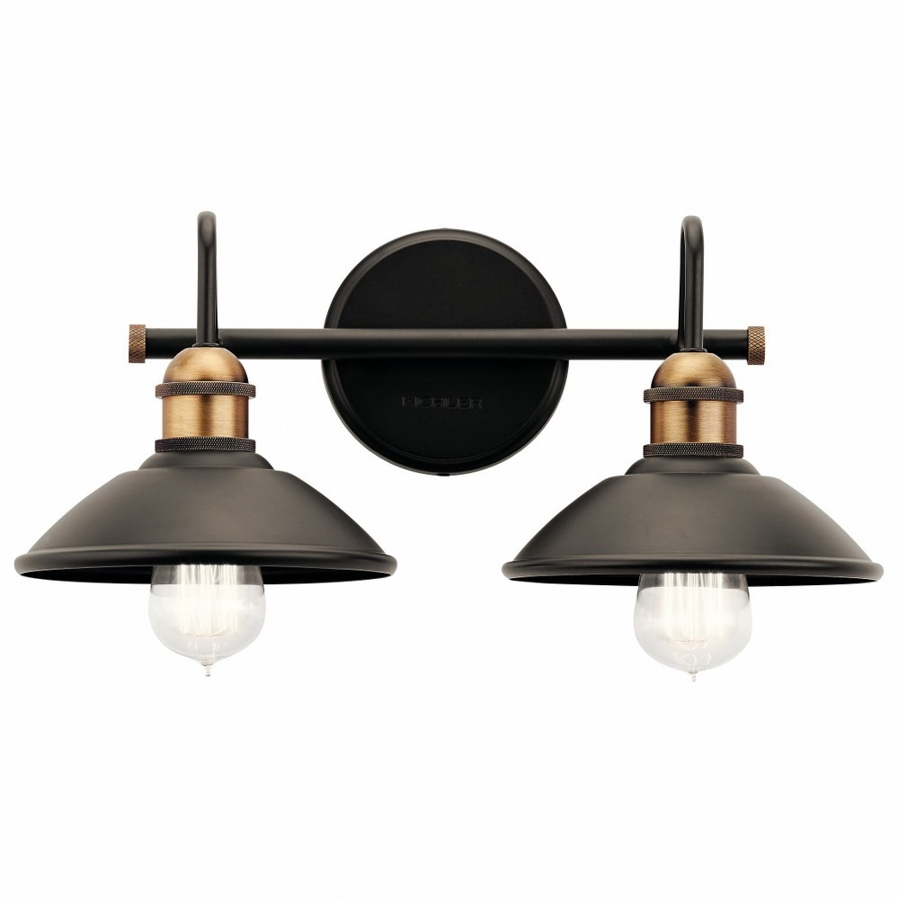 Clyde - 2 Light Bath Vanity Approved for Damp Locations - with Vintage