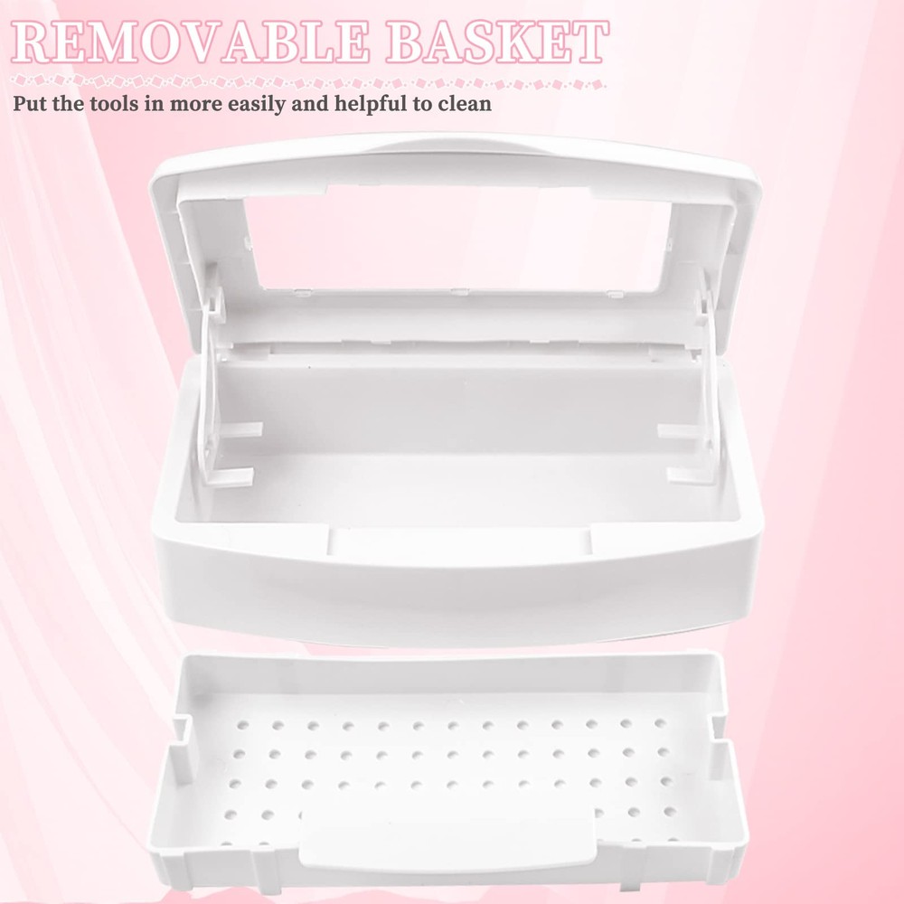 Nail Tool Sterilizer Box, Plastic Sterilizing Tray, Plastic Clean Sterilizing...