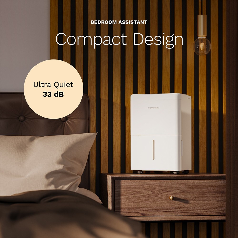HomeLabs 8 Pint Dehumidifier White OPEN Box