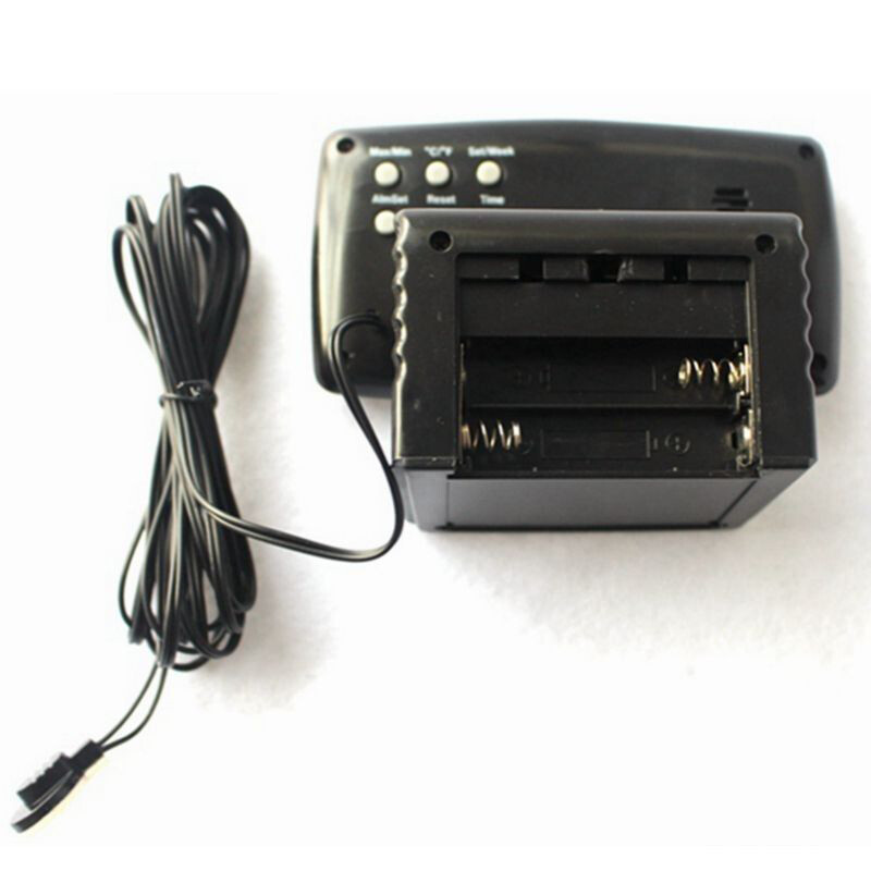 Car Vehicle Thermometer Meter Electronic Clock Inside Outside Temperature Gauge