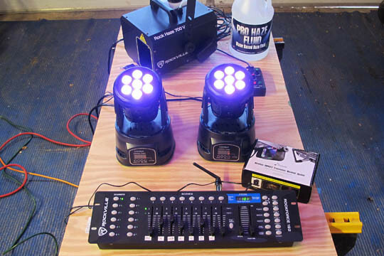 DJ controller / moving lights / Haze / DMX