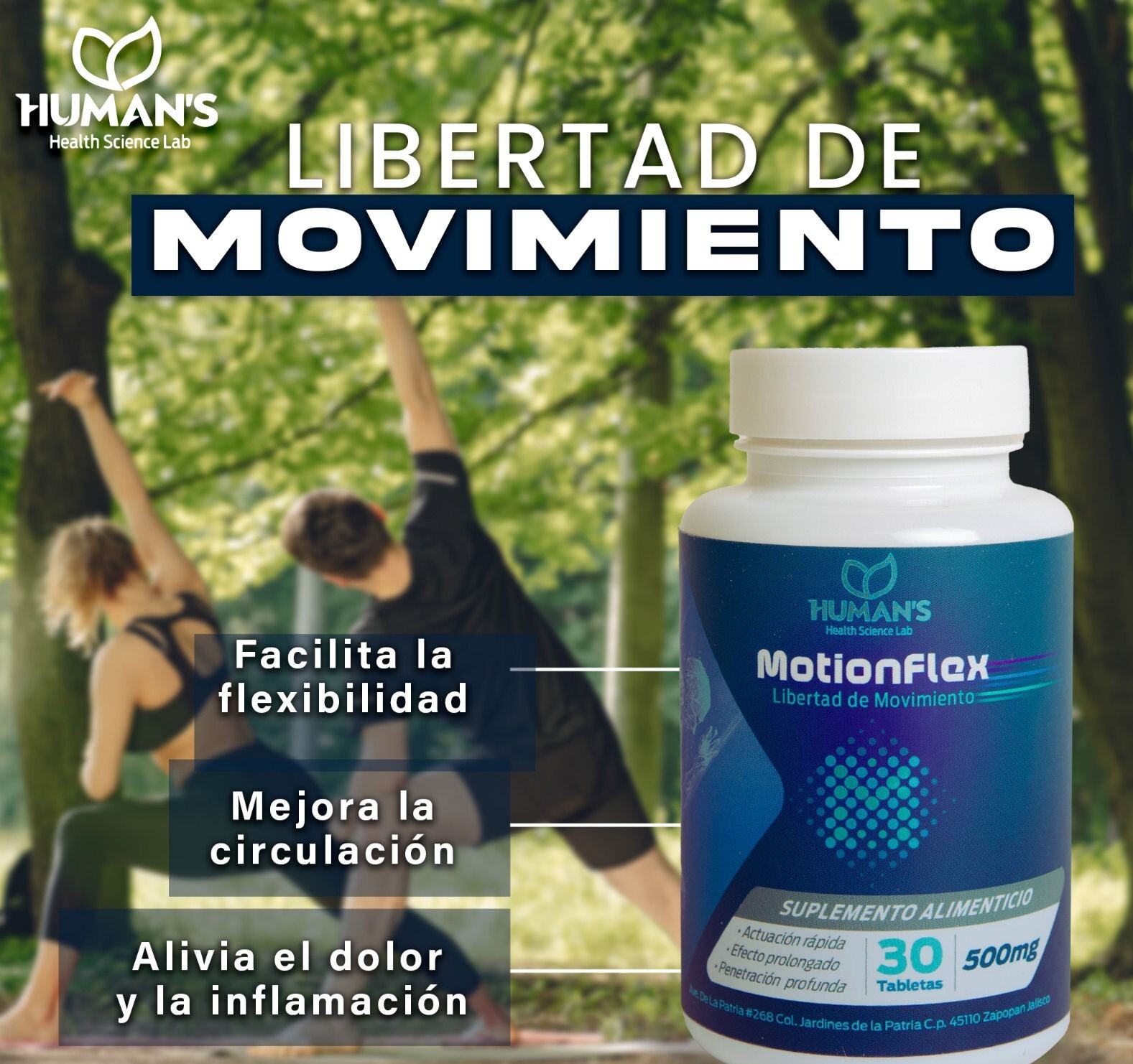 5 pack motion flex dolor articulaciones joint support Humans Health Labs