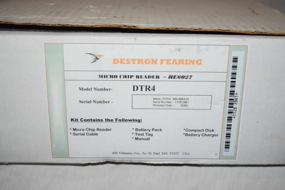 Destron Fearing Bluetooth Enabled Micro Chip Reader DTR4 Livestock Cattle - NEW