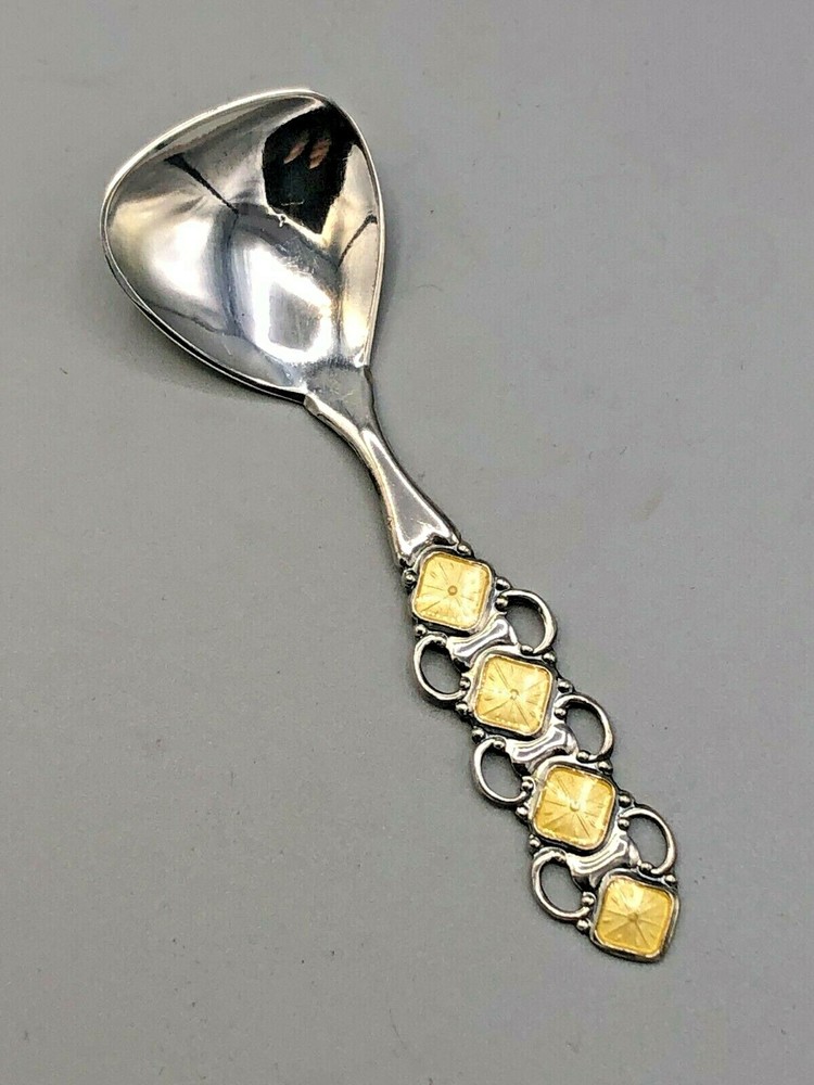 Norway Enameled Sterling Silver small spoon 3 7/8"